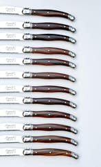 Laguiole - 12x Steak Knives - Dark Brown - style de -