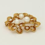 Broche - 14 karaat Geel goud Parel