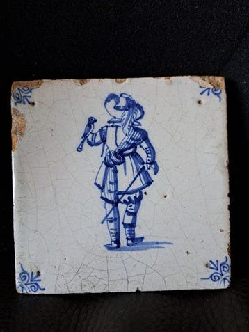 Tegel - Valkenier - 1650-1700 - Tegel Delft Valkenier, Antiek en Kunst