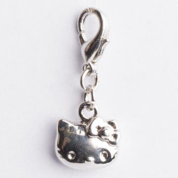 Be Charmed kitty bedel met karabijnsluiting zilver met ee..., Ophalen of Verzenden, Nieuw, Bedel