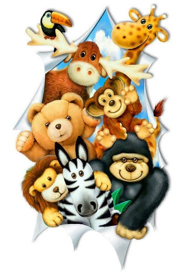 Jungle 3D muursticker, Jungledieren Breed, dieren sticker, Kinderen en Baby's, Kinderkamer | Inrichting en Decoratie, Ophalen of Verzenden