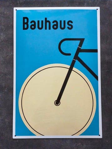 Bauhaus - enamel sign BAUHAUS Rennrad blau Emailschild