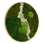 Vintlux Mosschilderij Rond 120 cm Ongelakt Eiken - Uppsala, Huis en Inrichting, Nieuw