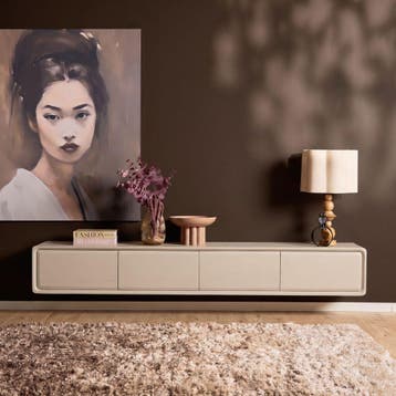 Zwevend tv meubel Allure Zand Mangohout 200 cm | Starfurn, Ophalen of Verzenden, Nieuw