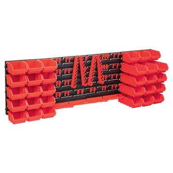 vidaXL 80-delige Opslagbakkenset met wandpanelen rood en, Verzenden, Nieuw