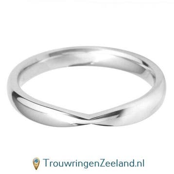 Aanschuifring in 9/18 karaat witgoud of platina 950 in Tw..., Verzenden, Nieuw