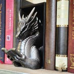 Silver reading dragon book nook - fantasy bookshelf decor on, Verzenden, Nieuw
