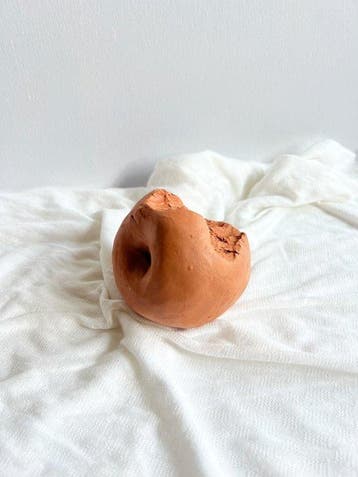 Apple fields ( index 15) – Ceramic Apple Sculpture (Bite, Antiek en Kunst