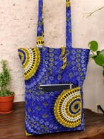 Shopper tas met Afrikaanse print - Blauwe Dotted Patterns -, Sieraden, Tassen en Uiterlijk, Tassen | Damestassen, Ophalen of Verzenden