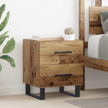 vidaXL Nachtkastje Oudhout 40 x 35 x 47,5 cm Bewerkt hout, Minder dan 45 cm, Verzenden, Nieuw, Minder dan 55 cm