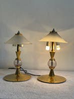 Tafellamp - Messing, Glas, Staal - 2