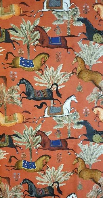 Exclusieve stof met paarden in galop - 300x280 cm -
