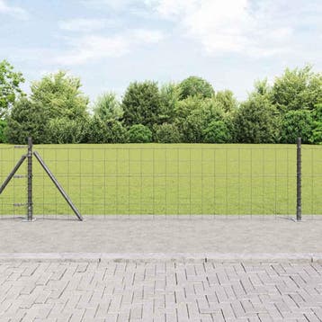 vidaXL Euro-hek met betonnen voetstuk 10 x 0,6 m PVC-Coated, Verzenden, Nieuw, IJzer