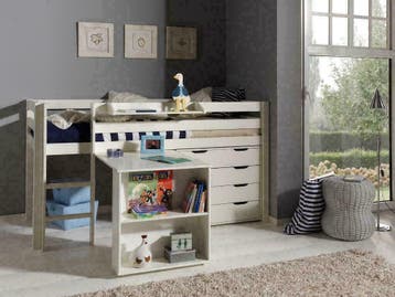 Halfhoogslaper met Bureau en Kasten veel modellen en kleuren, 90 cm, Eenpersoons, Verzenden, Nieuw