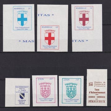 Frankrijk 1974/1993 - Postzegels en diverse vignetten van de, Gestempeld