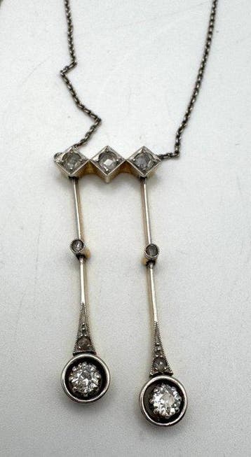 Ketting - 14 karaat Geel goud - 0.25ct. tw. Diamant