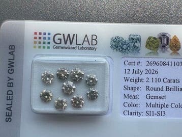 Zonder minimumprijs - 9 pcs Diamant (Natuurlijk gekleurd) -, Sieraden, Tassen en Uiterlijk, Edelstenen, Nieuw