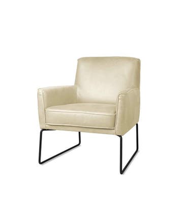 Fauteuil Bach - fauteuils - Creme, Nieuw, Leer