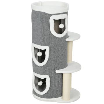 TRUUSK Kattentoren 101 cm - 3 Niveaus - 3 Slaapgrotten - Spe, Verzenden, Nieuw