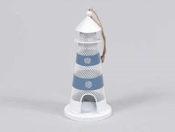 Vuurtoren Wit/Blauw Maritiem 16 cm, Ophalen of Verzenden, Nieuw
