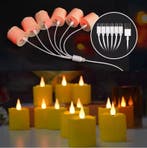 Set van 6 Oplaadbare LED Kaarsen – Afstandsbedieningen Timer, Verzenden, Nieuw