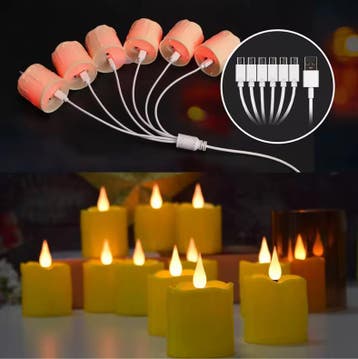 Set van 6 Oplaadbare LED Kaarsen – Afstandsbedieningen Timer, Huis en Inrichting, Woonaccessoires | Kandelaars en Kaarsen, Verzenden