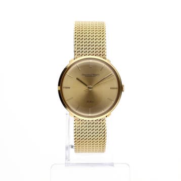 IWC Schaffhausen De Luxe 990309; 18k. Gouden heren horoge..., Overige merken, Leer, Ophalen of Verzenden, Zo goed als nieuw