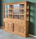 Klassieke buffetkast | 200B x 40D x 210H in CM | Teakhout, 200 cm of meer, Glas, 150 tot 200 cm, Nieuw