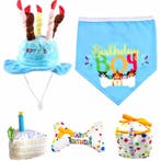 Honden verjaardagspakket met hoed en bandana en speeltjes, Verzenden, Nieuw