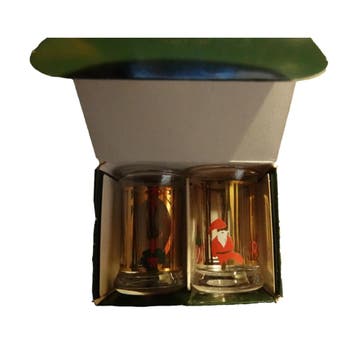 Holmegaards Juledramglas - 2 Kerstshotglaasjes - 1990, Ophalen of Verzenden