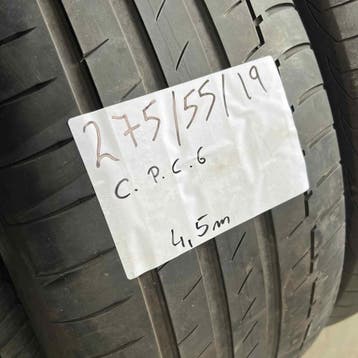 2 x Continental PremiumContact 6 275-55-19 Zomerbanden 4,5mm, 19 inch, Gebruikt, 275 mm, Ophalen of Verzenden