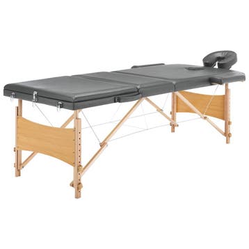 vidaXL Massagetafel met 3 zones 186x68 cm houten frame, Verzenden, Nieuw