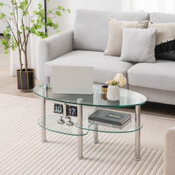 2dekans | Coast Salontafel - 3 Laags - Gehard Glas - Modern, Ophalen of Verzenden, Zo goed als nieuw