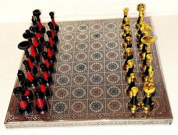 Handgemaakt Indiaas schaakspel – Jaipur, Rajasthan – zware