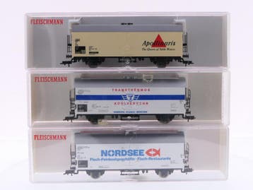Schaal H0 Fleischmann 5324, 5340 en 5343 set van 3 geslot..., Gelijkstroom, Fleischmann, Overige typen, Ophalen of Verzenden