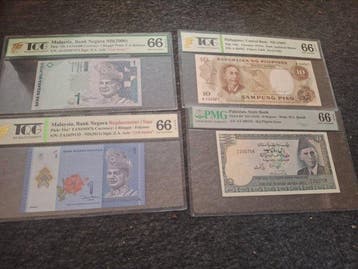 Wereld. - 4 banknotes - various dates (Zonder minimumprijs)