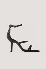 NA-KD Glitter High Heel Vrouwen Sandalen - Maat 40 - Black, Verzenden, Nieuw