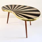 Bijzettafel - laminaat, Hout, Messing - originele vintage, Antiek en Kunst