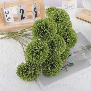 12x Kunst Bolchrysanten Groen - Decoratieve Kunstbloemen voo, Verzenden, Nieuw