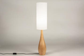 Rietveld Tafellampen - Wit, Hout, Naturel - Stof, Hout, Verzenden, Nieuw