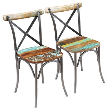 Vintage Houten Stoelen Set | 35% Korting | B-Keuze, Twee, Overige kleuren, Ophalen of Verzenden, Zo goed als nieuw
