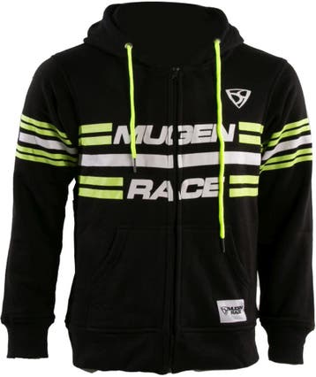 MUGENRACE Stripe-Two Zwart Neon Zip Hoodie, Motoren, Kleding | Motorkleding, Nieuw met kaartje, Overige typen, MUGENRACE, Heren