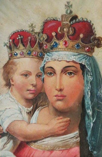 Europese school (XIX) - Madonna and Child (Icon of
