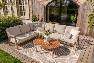VDG Viento/Mindo hoek loungeset (3-delig) - Latte, Tuin en Terras, Verzenden, Nieuw, Hout, Loungeset