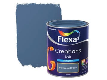 5x Lak zijdeglans Flexa, creations, blueberry dream, 750, Nieuw