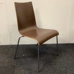 kantinestoel, stapelstoel, bruin - chroom, Huis en Inrichting, Stoelen, Ophalen of Verzenden, Gebruikt, Eén
