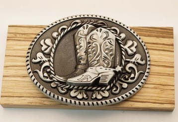 Buckle western laarzen op sierschild in de kleur zilver, Losse buckle of gesp, Overige kleuren, Verzenden, Geen merk