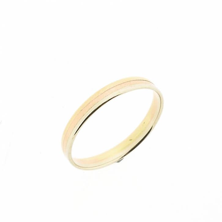 Tricolor gouden ring, Sieraden, Tassen en Uiterlijk, Ringen, Dame of Heer, Goud, 18 tot 19, Gebruikt, Goud, Ophalen of Verzenden