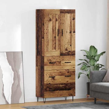 vidaXL buffetkast met lade Oud Hout 69,5 x 34 x 180 cm, Minder dan 50 cm, Verzenden, Nieuw, Minder dan 100 cm