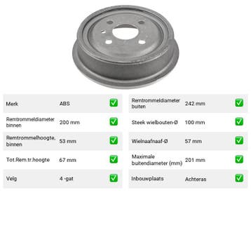 Remtrommel Achteras Opel Olympia – AutopartsOnline.nl, Verzenden, Nieuw, Opel